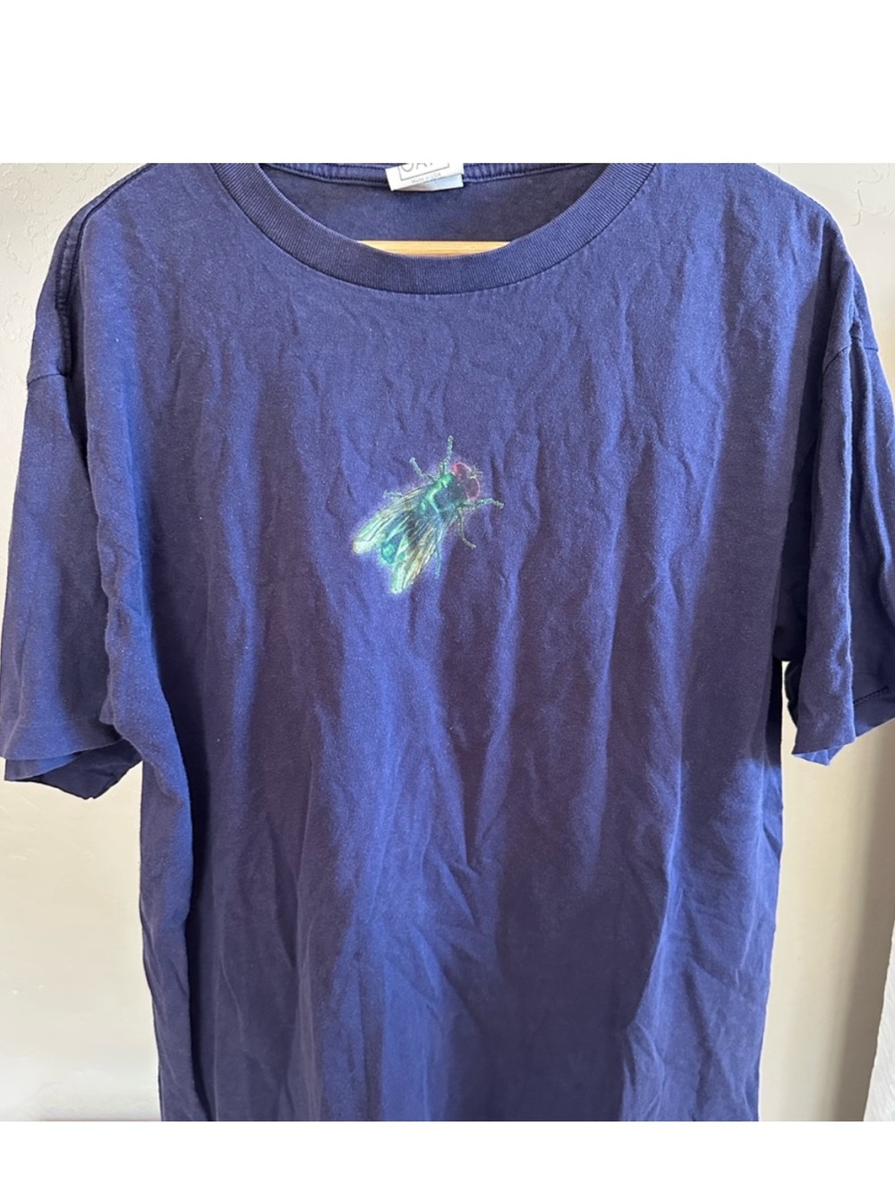No Doubt Navy T-Shirt with Iridescent Fly Graphic 90's tour
Tee RARE